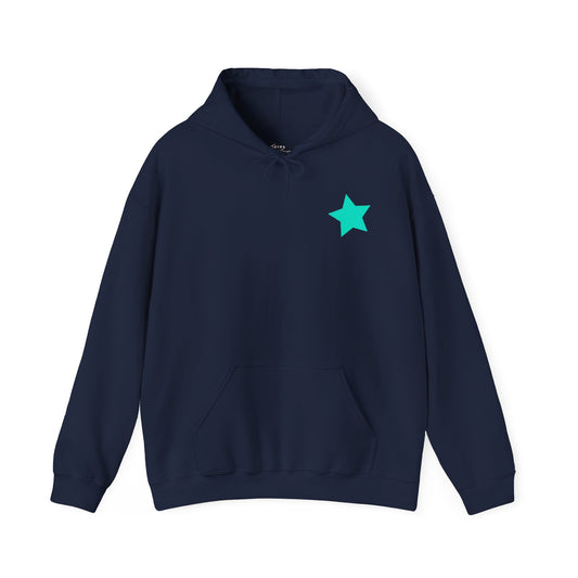 Navy and Turquoise Star hoodie