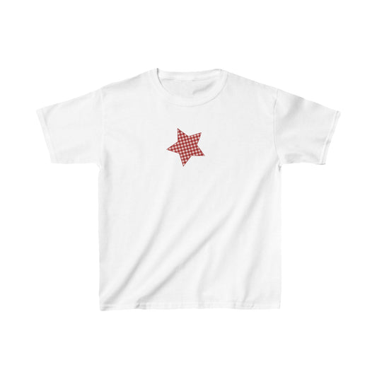 Red Gingham Star Baby Tee